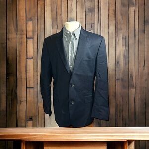 Hugo Boss Pasini/Movie2 Navy Pinstripe 2 Button Suit Jacket Sz 46 Long Wool Luxe